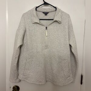 Eddie Bauer Quilted Quarter-Zip Pullover Heathered Gray Women’s Size XL